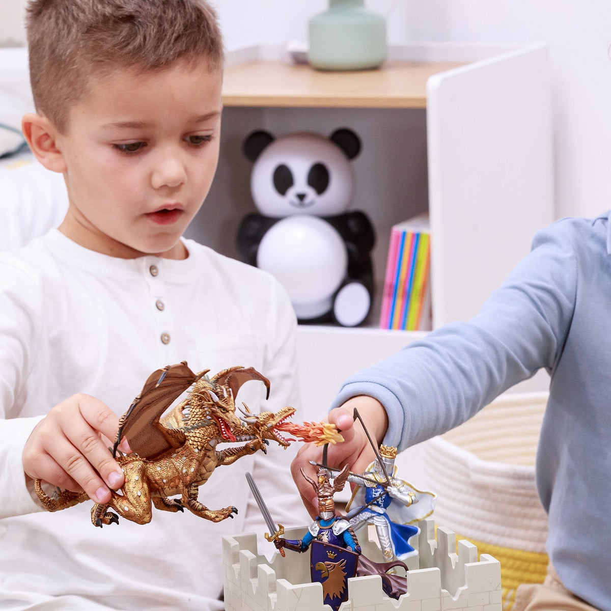 Figurine Dragon deux têtes or Papo - créature fantastique