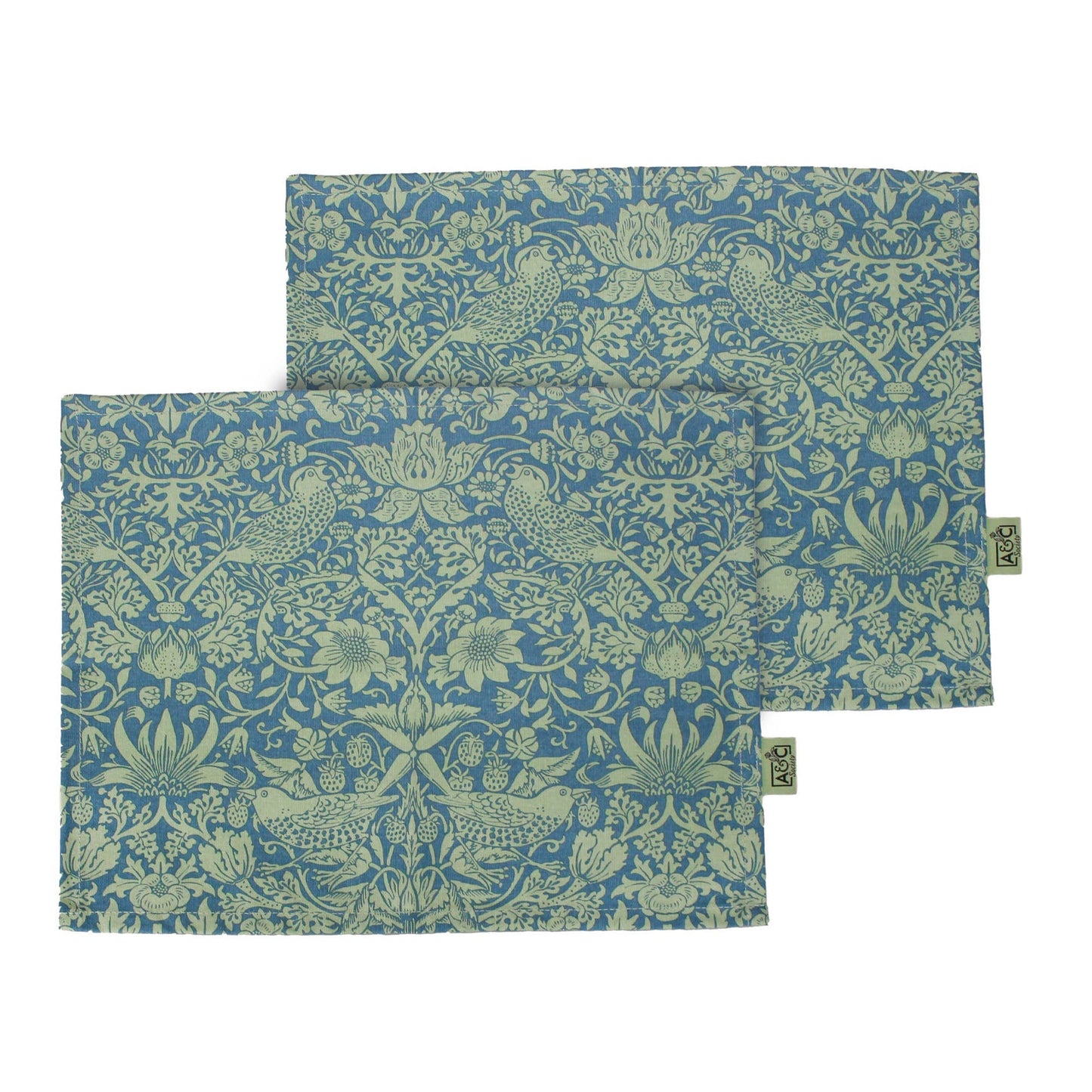 Napperons et serviettes en coton recyclé William Morris - Sage vert