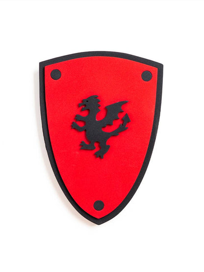 BOUCLIER EN MOUSSE SOFTIK ROUGE AVEC DRAGON - KALID MEDIEVAL