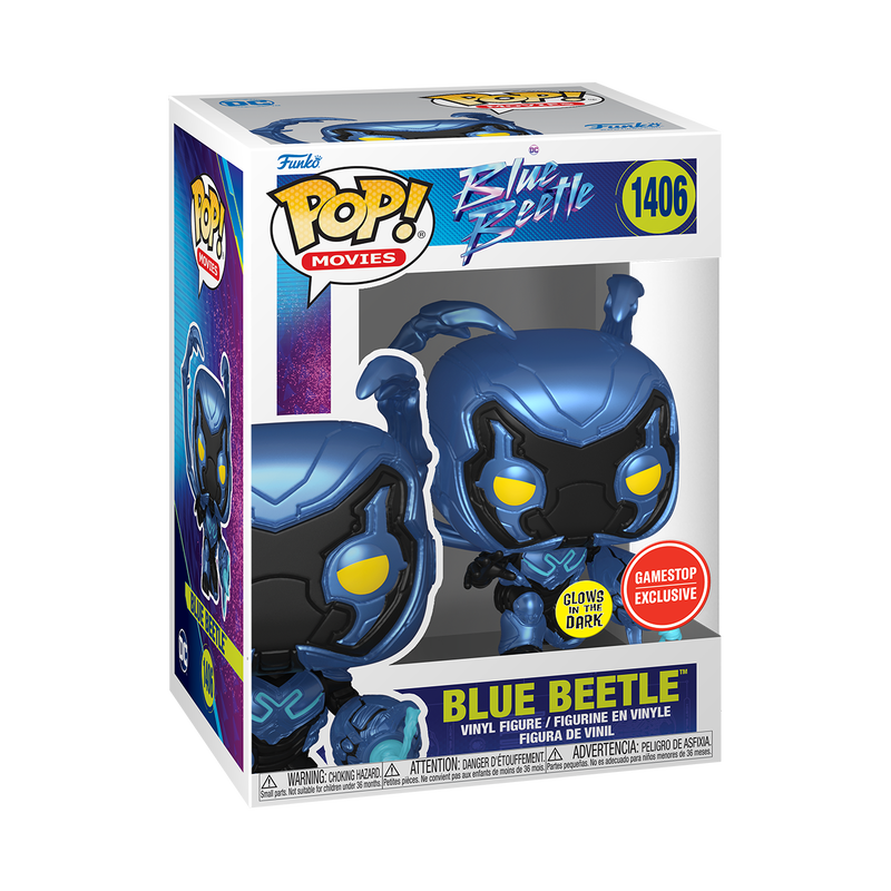 Blue Beetle agachado resplandor