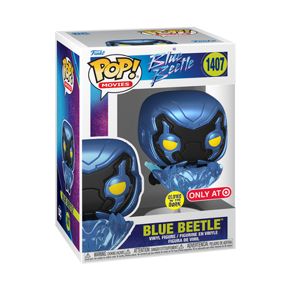 Blauer Käfer fliegendes Glühen