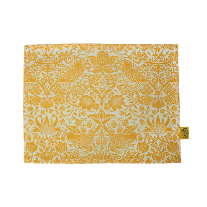 Napperons et serviettes en coton recyclé William Morris - jaunes