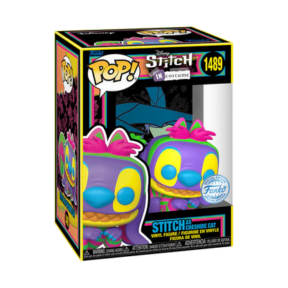 Pop! Stitch en Chat du Cheshire (Black Light)
