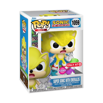 Pop! Plus Super Sonic avec Emeraudes (Flocked)