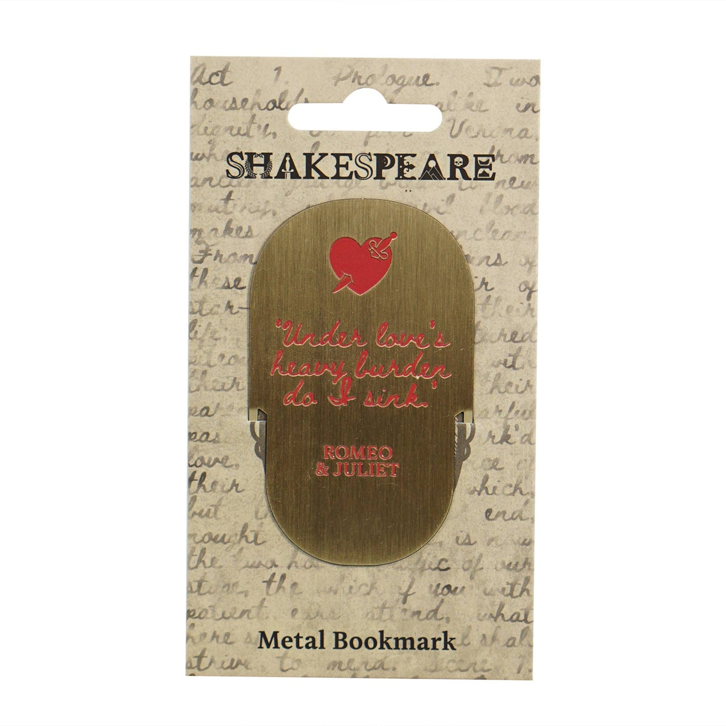 Marque-page en métal Shakespeare - Roméo et Juliette