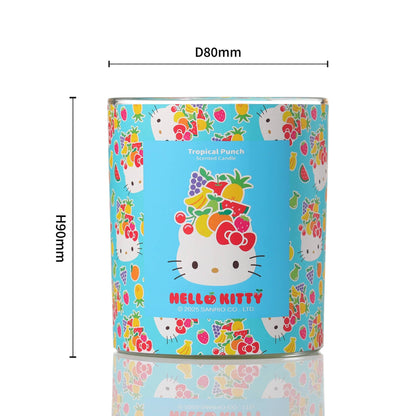 Bougie Bleue Imprimé Original Hello Kitty, Parfum Punch Tropical