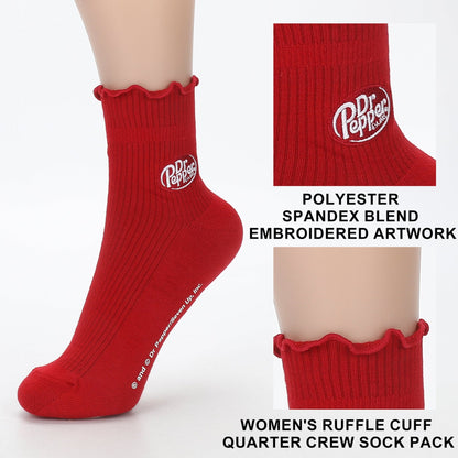 Lot de 4 paires de chaussettes femme Dr Pepper à logo brodé