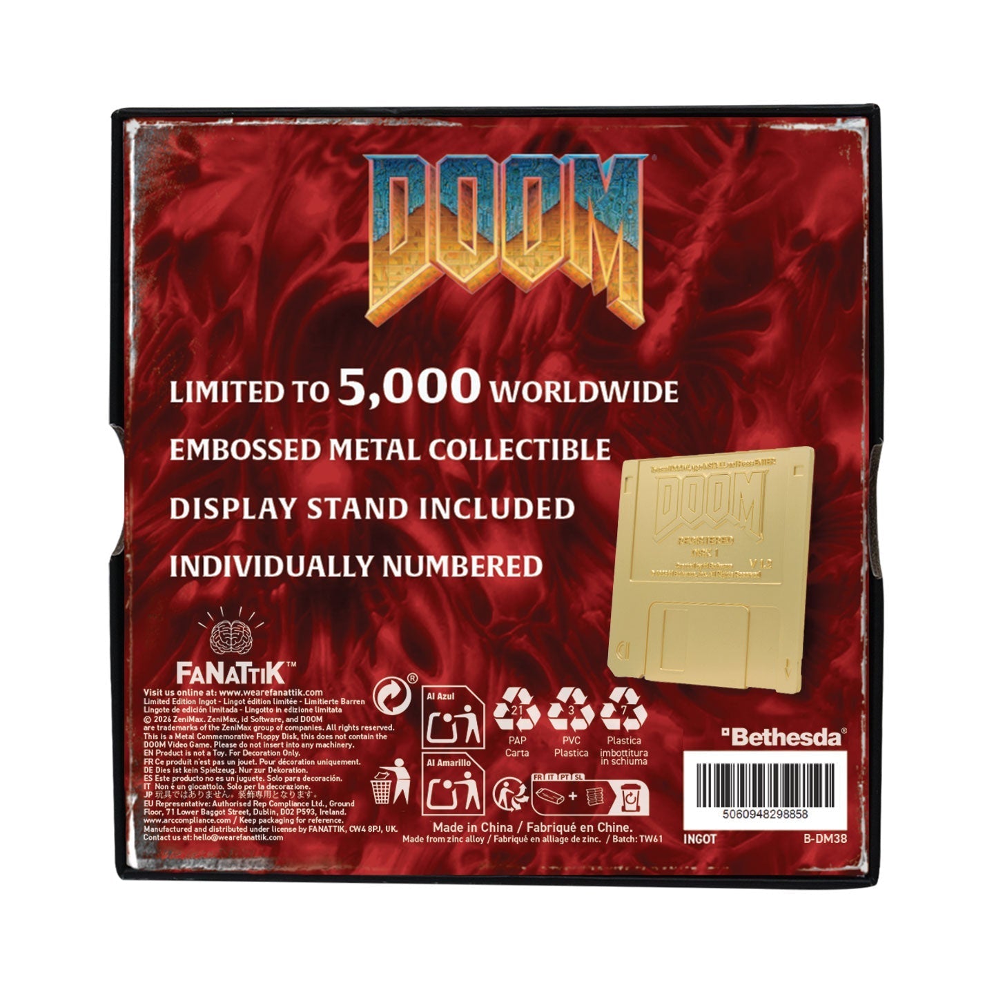 Réplique collector DOOM - Floppy Disk Imitation Gold