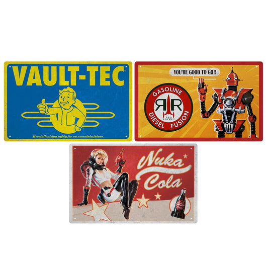 Set de 3 plaques métal Fallout