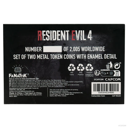 resident evil 4 set of two metal shooting gallery tokens fanattik