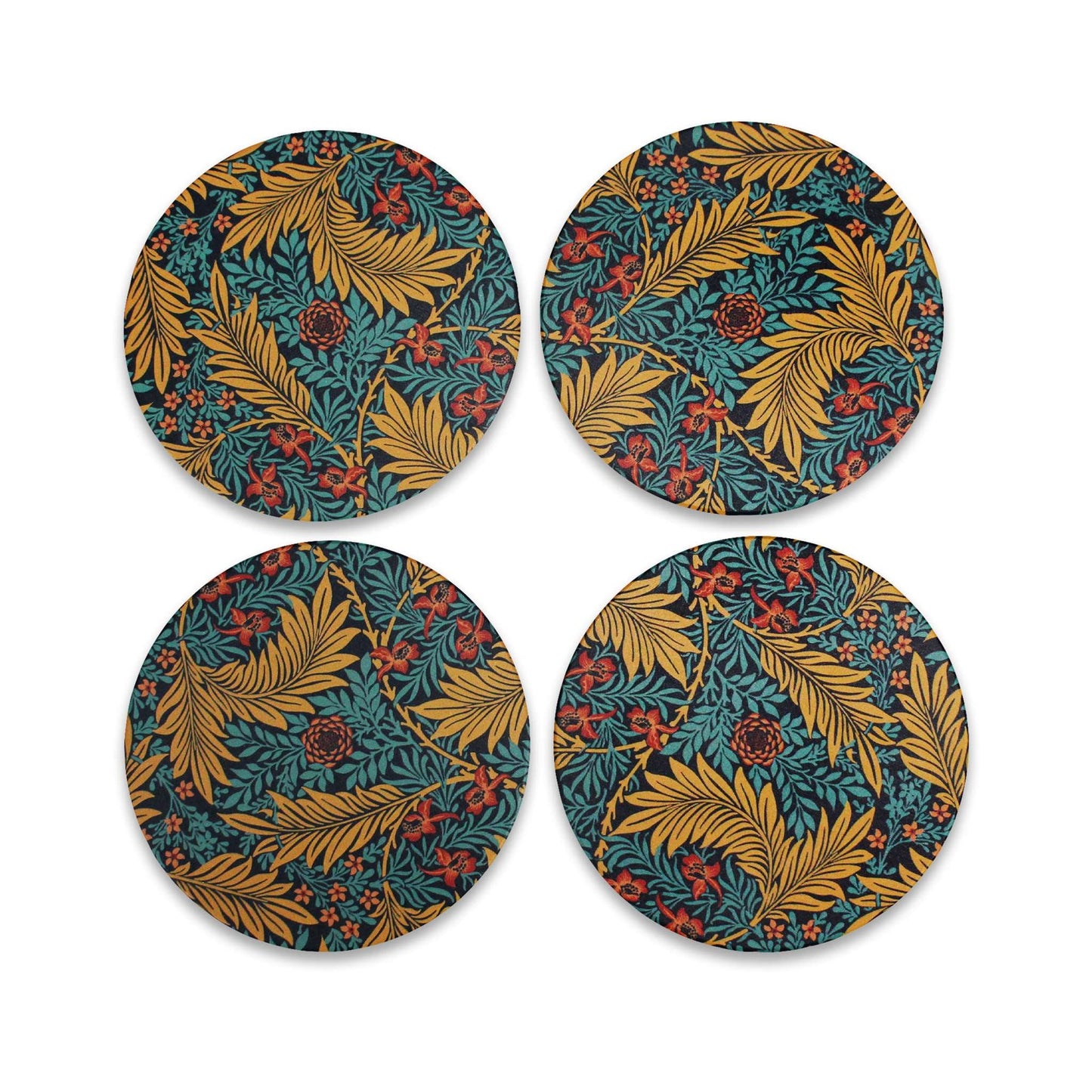 Lot de 4 sous-verres en céramique William Morris - Larkspur