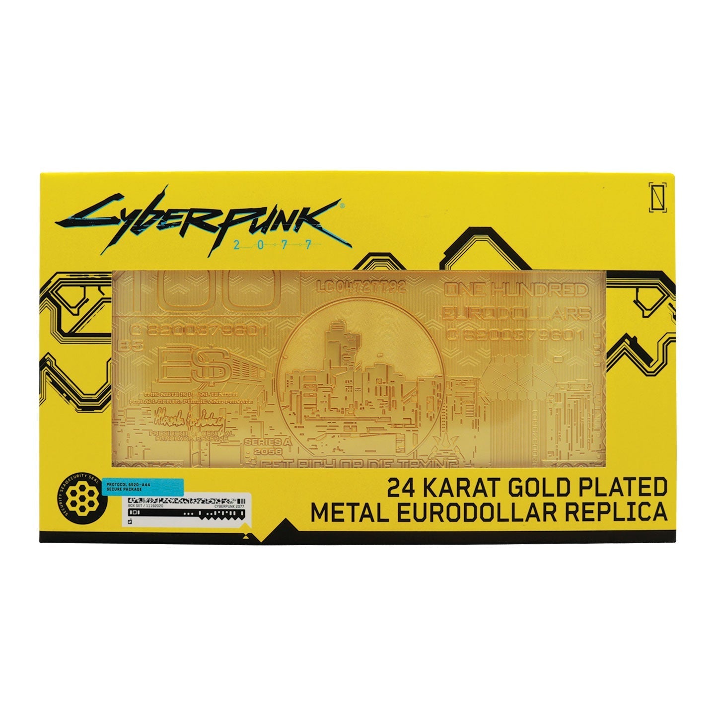 Réplique collector Cyberpunk 2077 - 24k Gold Plated Metal Eurodollar