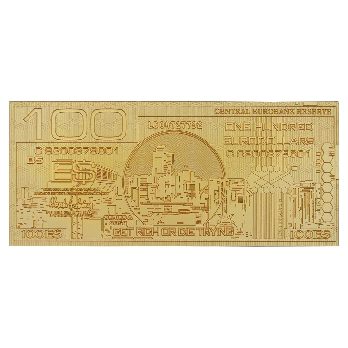 Réplique collector Cyberpunk 2077 - 24k Gold Plated Metal Eurodollar