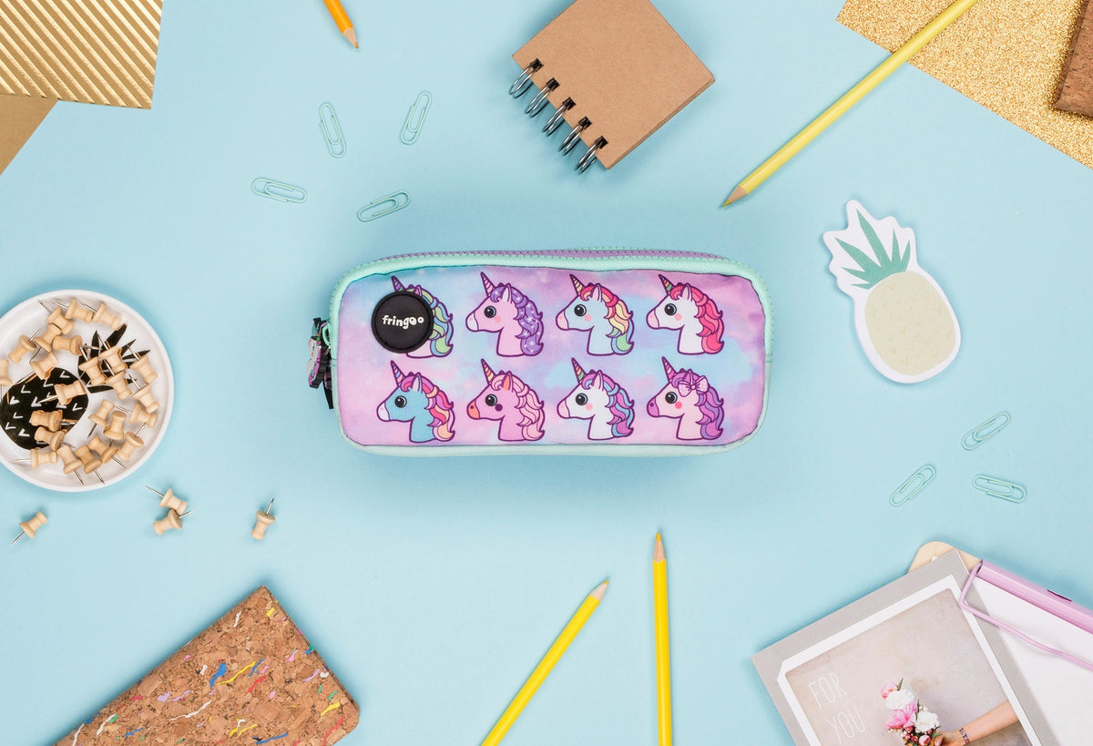 Trousse scolaire – Pastel licorne