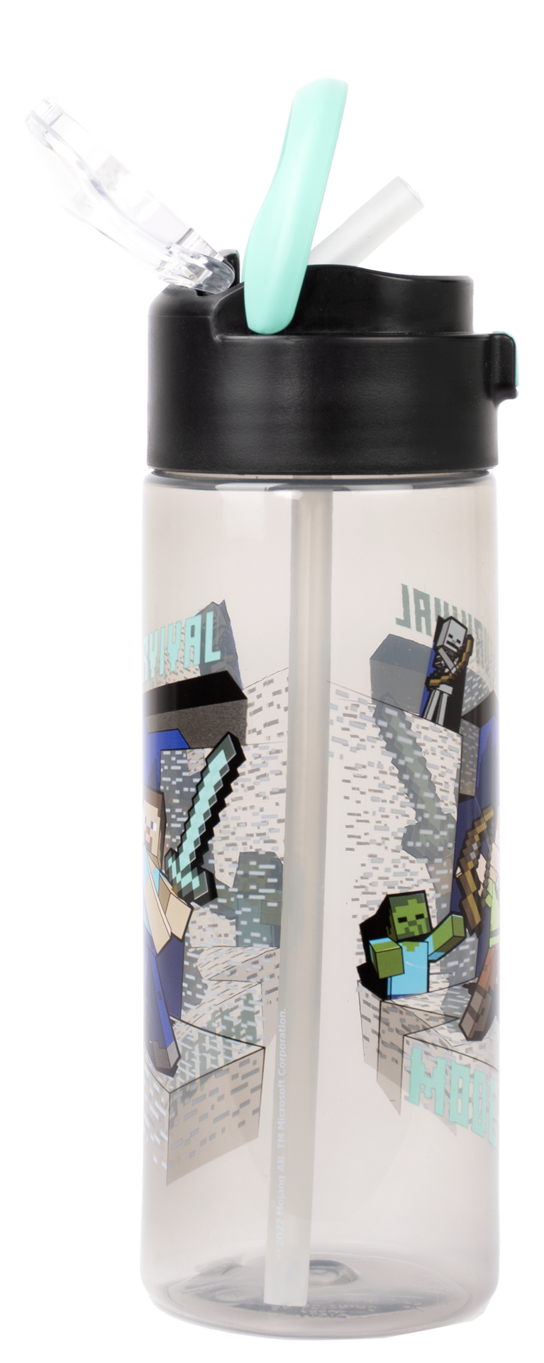 Gourde Minecraft – Bottle avec paille 700ml – Steve & Alex