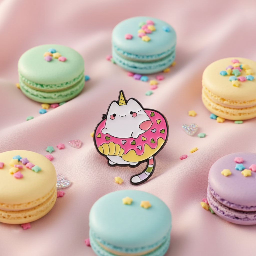 Pin's Chat Licorne Donuts