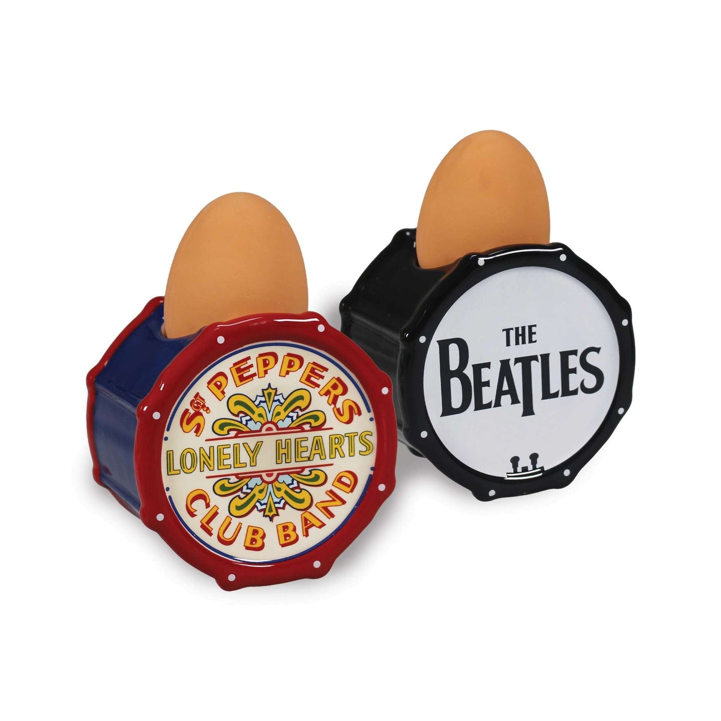 Lot de 2 coquetiers sculptés The Beatles - Sgt. Pepper