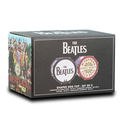 Lot de 2 coquetiers sculptés The Beatles - Sgt. Pepper