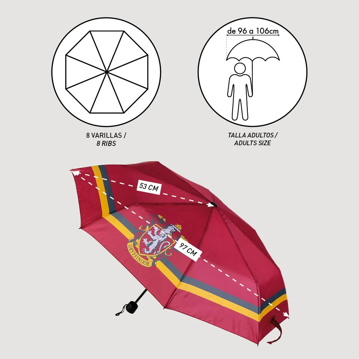Harry Potter Foldable Umbrella - Gryffindor