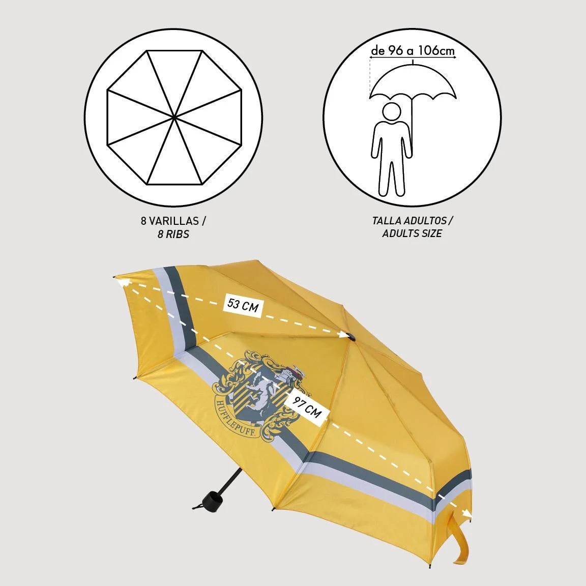 HARRY POTTER Gryffondor Parapluie Pliable 53 cm Cerda – le Comptoir du Geek