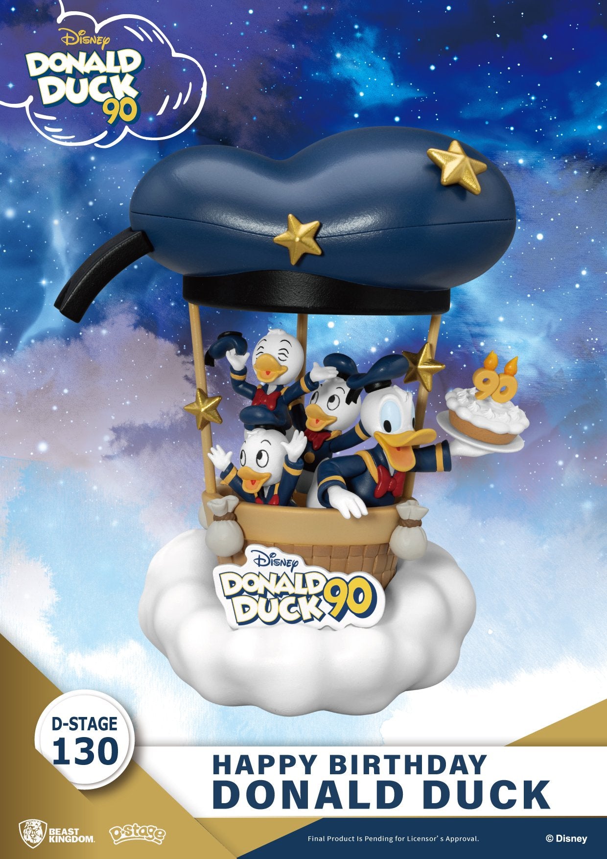DISNEY Donald Duck "90ème Anniversaire" Diorama D-Stage 14cm