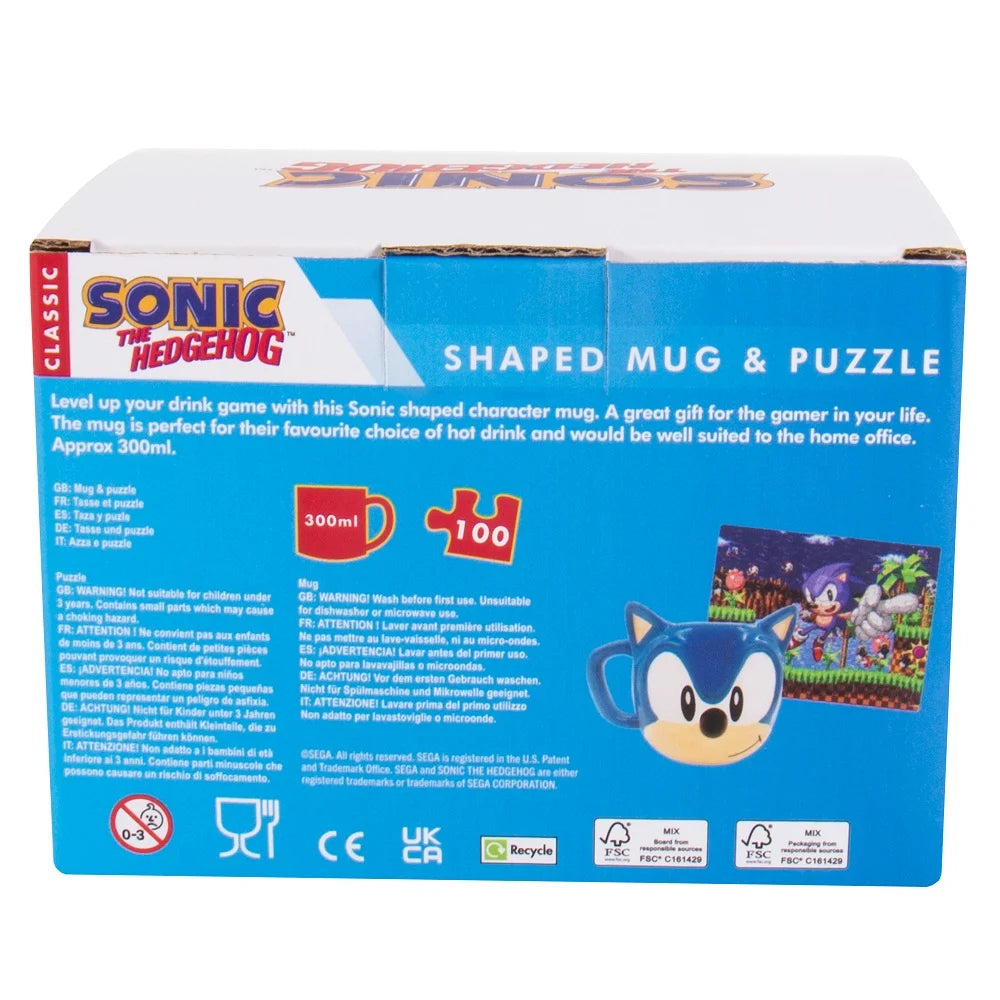 Coffret Cadeau Sonic - Mug 3D et Puzzle