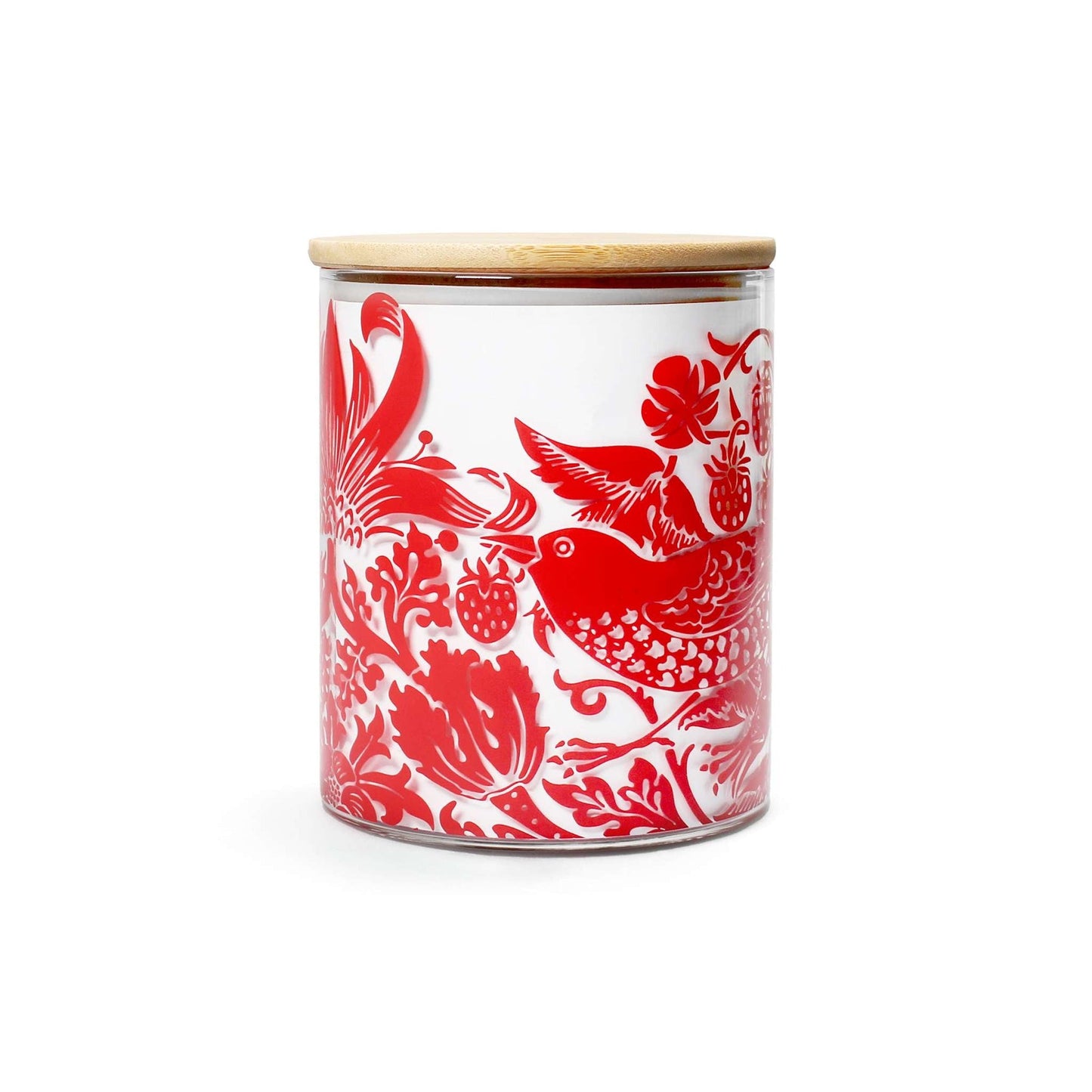 Récipient de stockage alimentaire en verre William Morris - Framboise Rouge