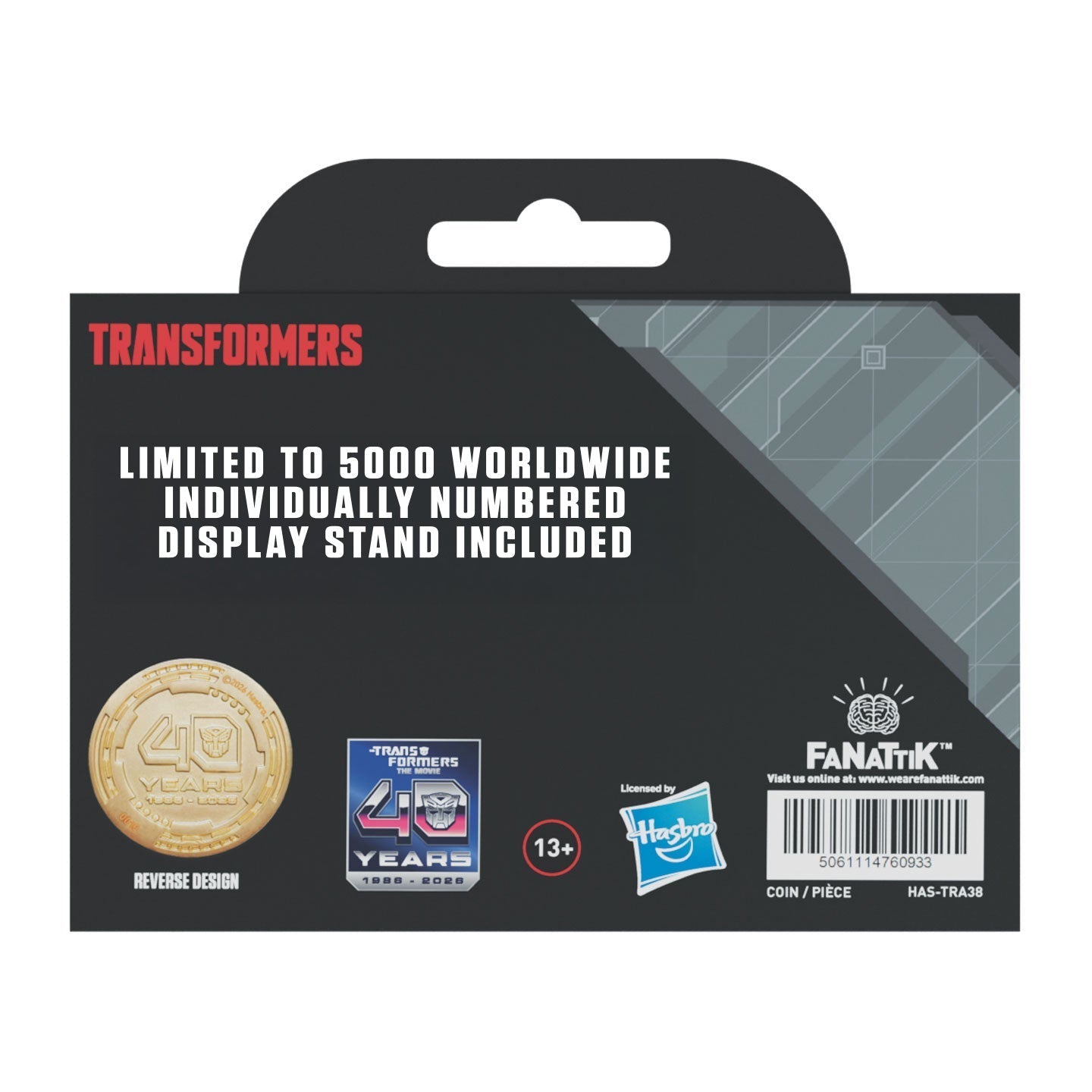 Transformers: The Movie – Limited Edition 40th Anniversary Misty Gold Plated Presentation Coin