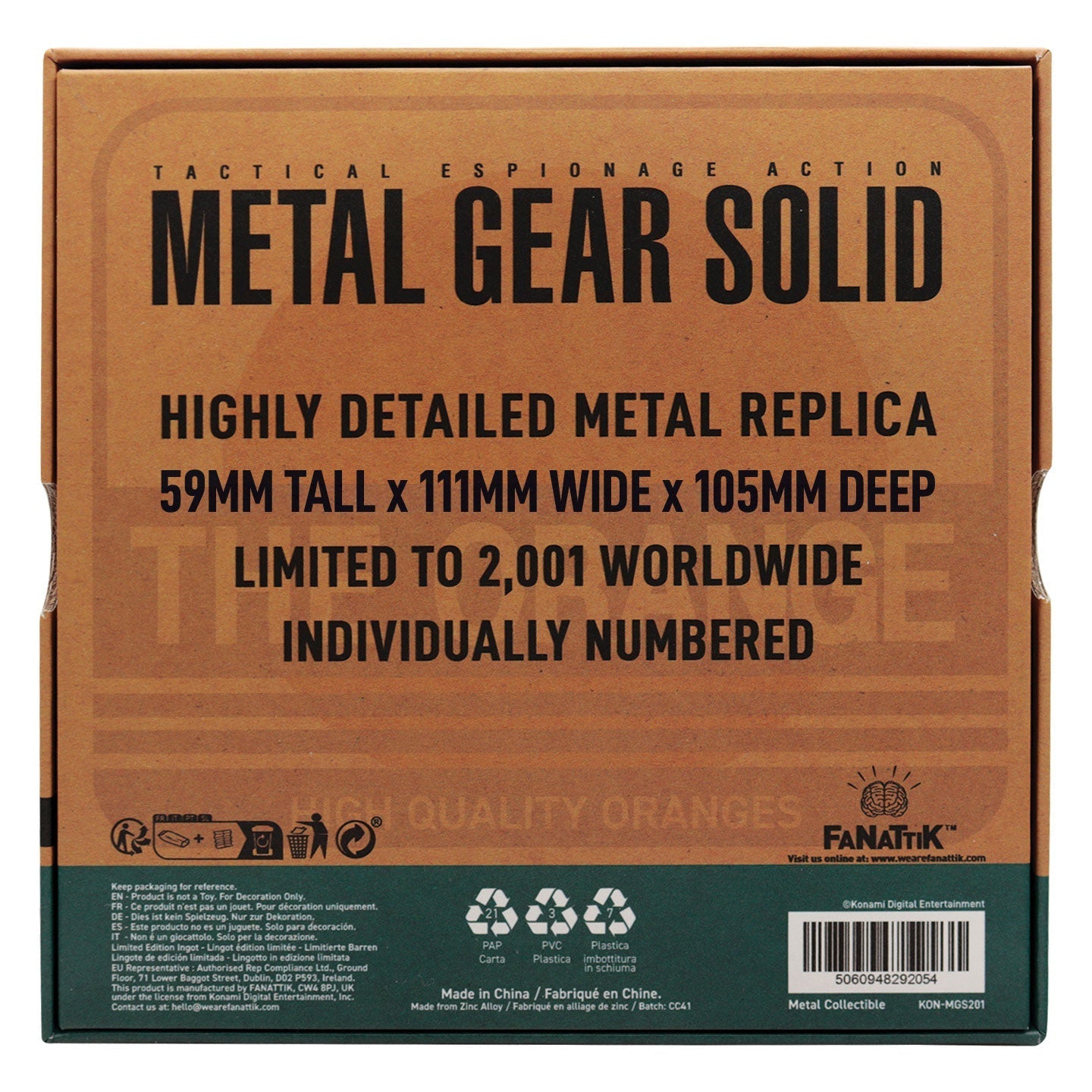 Réplique collector Metal Gear Solid - 2 Cardboard Box