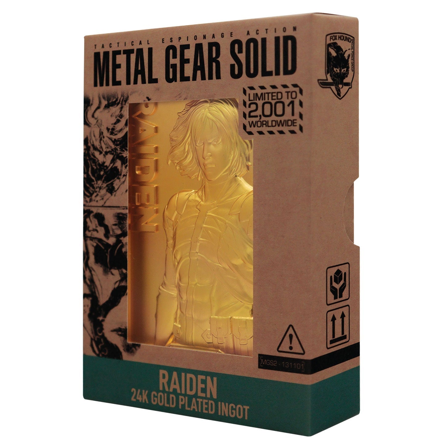 Lingot collector Metal Gear Solid - 2 24k Gold Plated Raiden