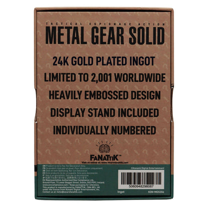 Lingot collector Metal Gear Solid - 2 24k Gold Plated Raiden