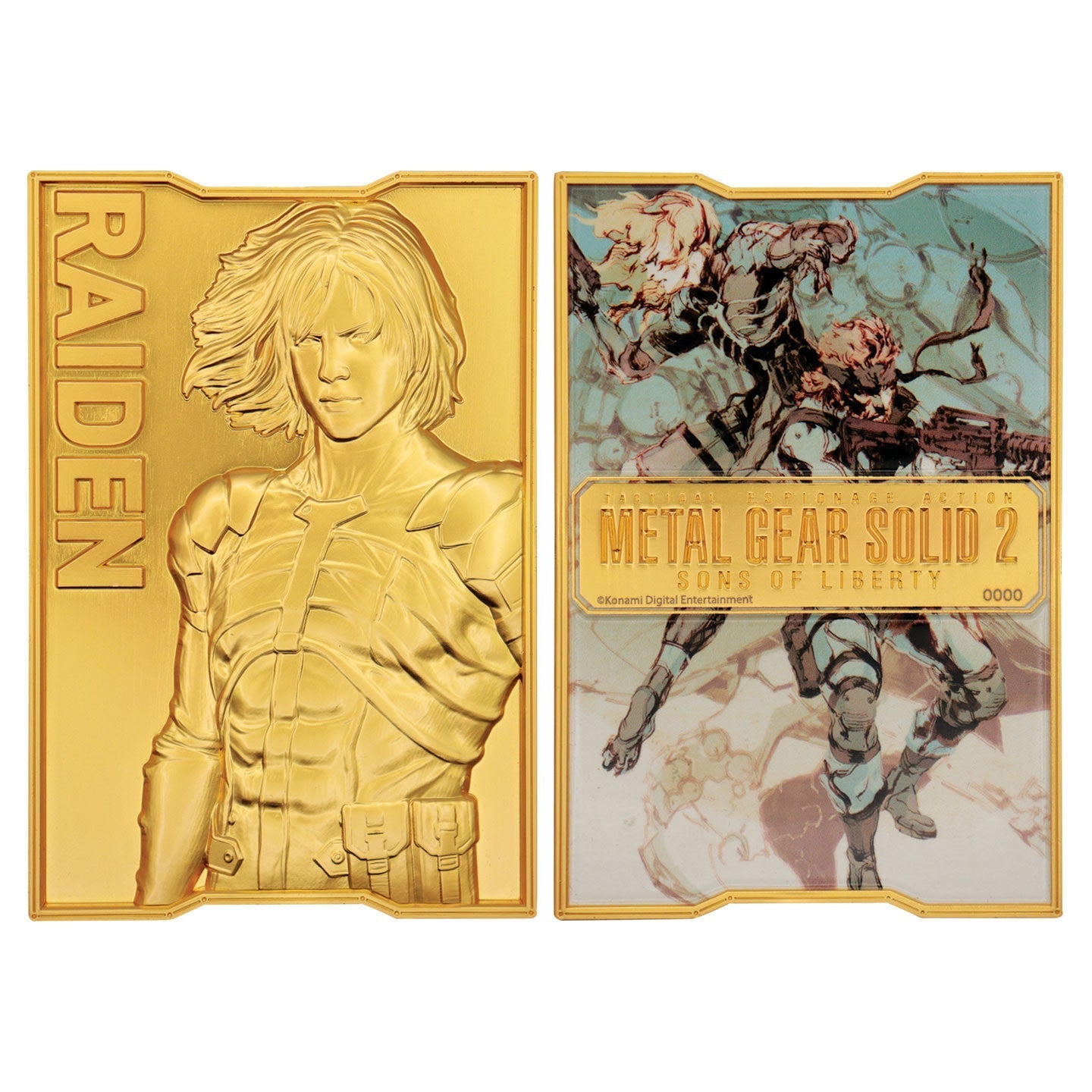 Lingot collector Metal Gear Solid - 2 24k Gold Plated Raiden
