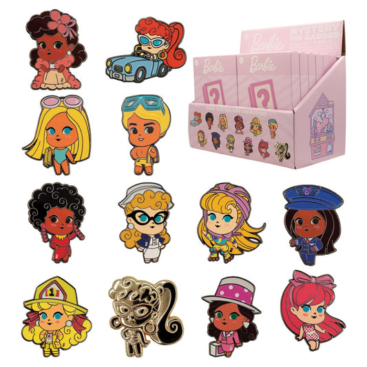 Display de 12 blind boxes Barbie - pin’s mystère - packaging principal