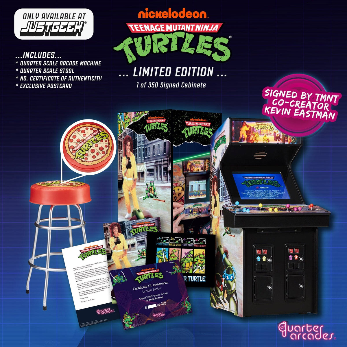Borne d’arcade Tortues Ninja Quarter Arcade – Collector Signée