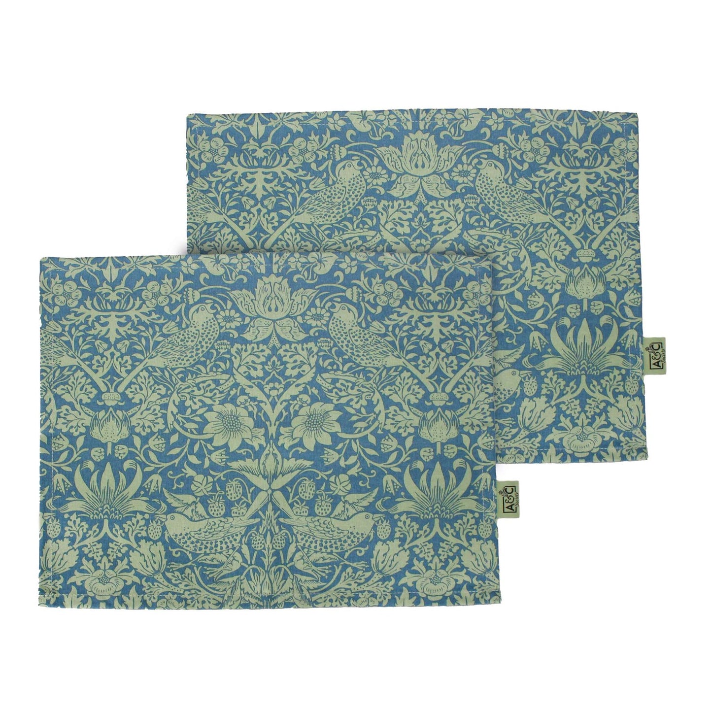 Napperons et serviettes en coton recyclé William Morris - Sage vert