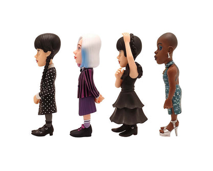 Pack 4 figurines - Wednesday (Mercredi, Mercredi robe de bal, Enid, Bianca)