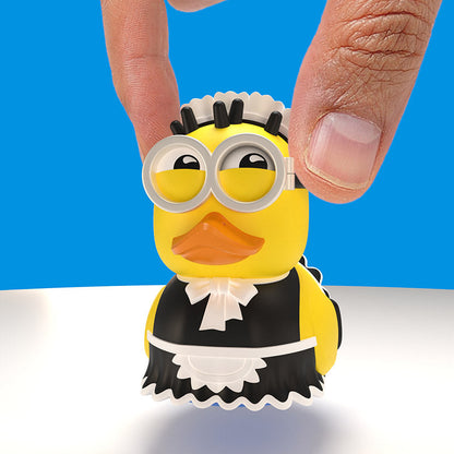 Canard TUBBZ Les Minions – Phil en tenue de femme de ménage (édition Mini) – vue rapprochée