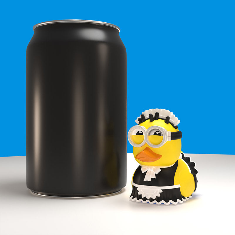 Canard TUBBZ Les Minions – Phil en tenue de femme de ménage (édition Mini) – présentation de la taille