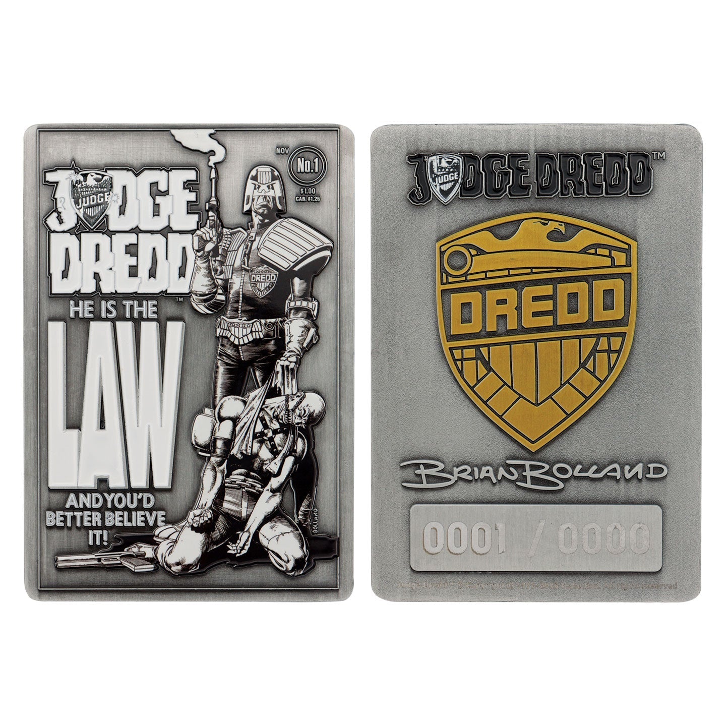 Lingot collector 2000 AD - Judge Dredd Comic Book Cover