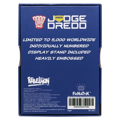 Lingot collector 2000 AD - Judge Dredd Comic Book Cover