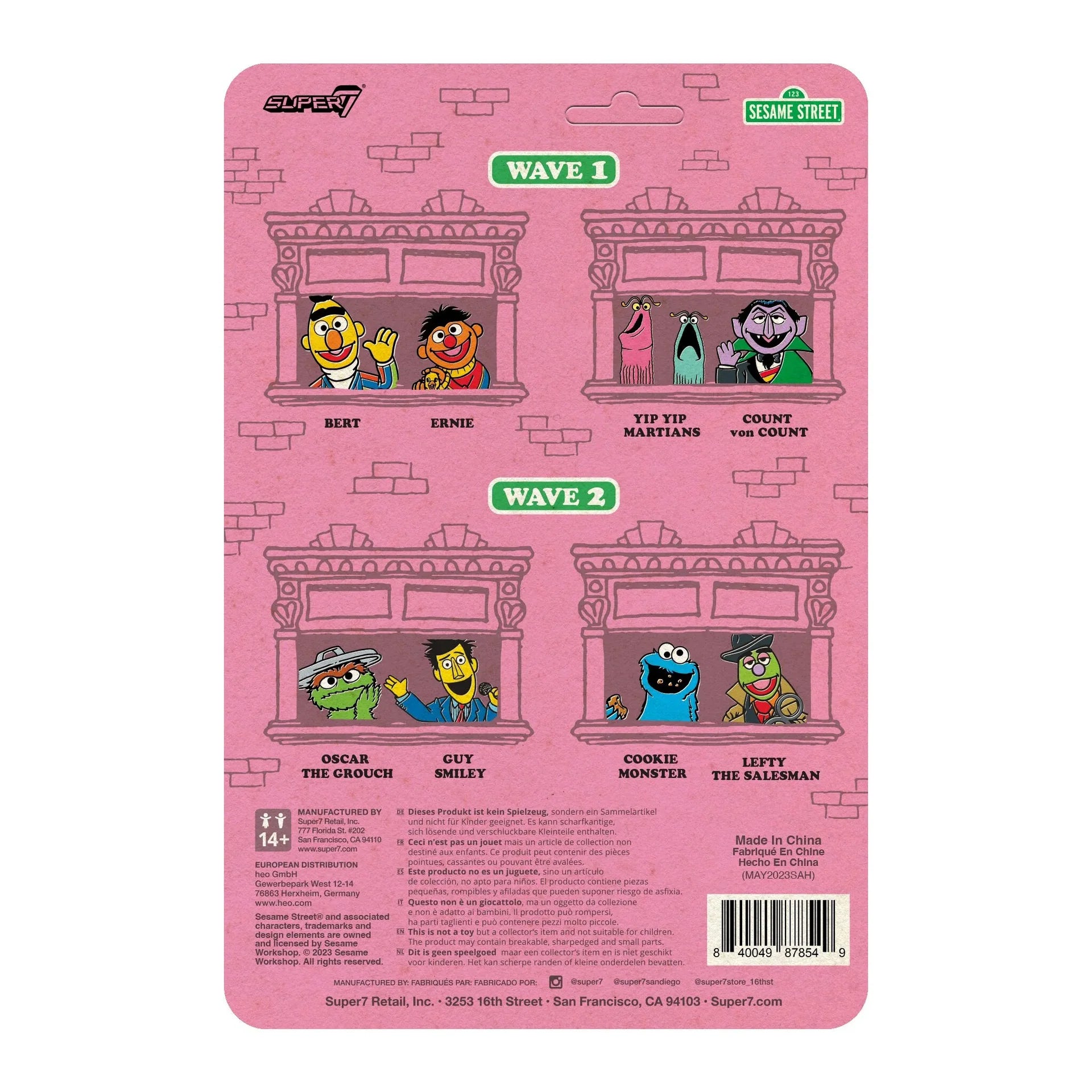 sesame street reaction figures wave 2 cookie monster super7