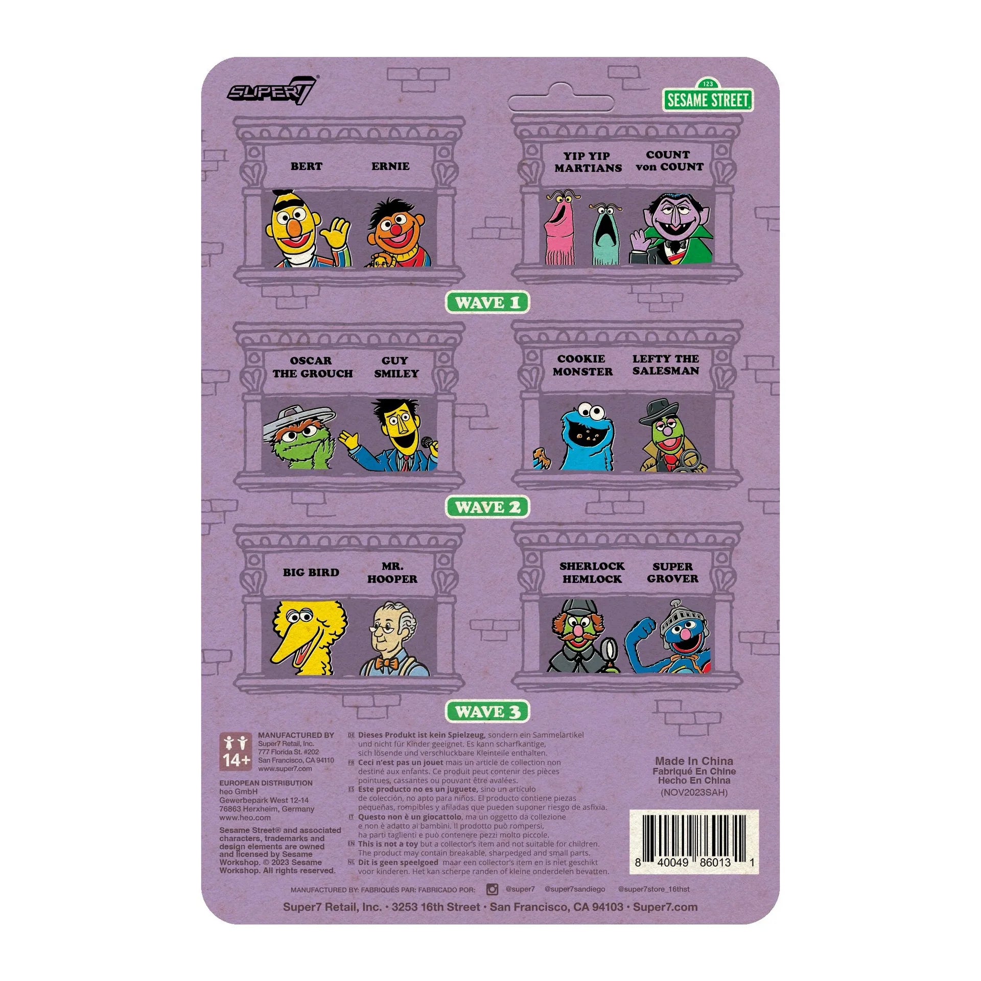 sesame street reaction figures wave 3 big bird super7