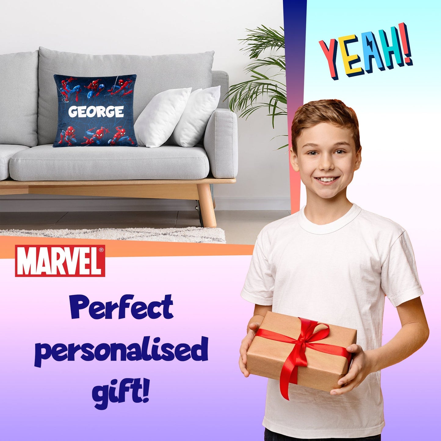 Housse de coussin Spider-Man – Marvel Spider-Man 44 x 44 cm Super Soft Pillow Case for Boys Bedroom Home Décor Gift for Boys