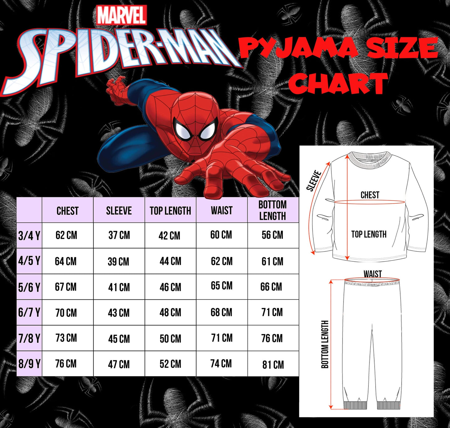 Pyjama – Spider-Man – rouge