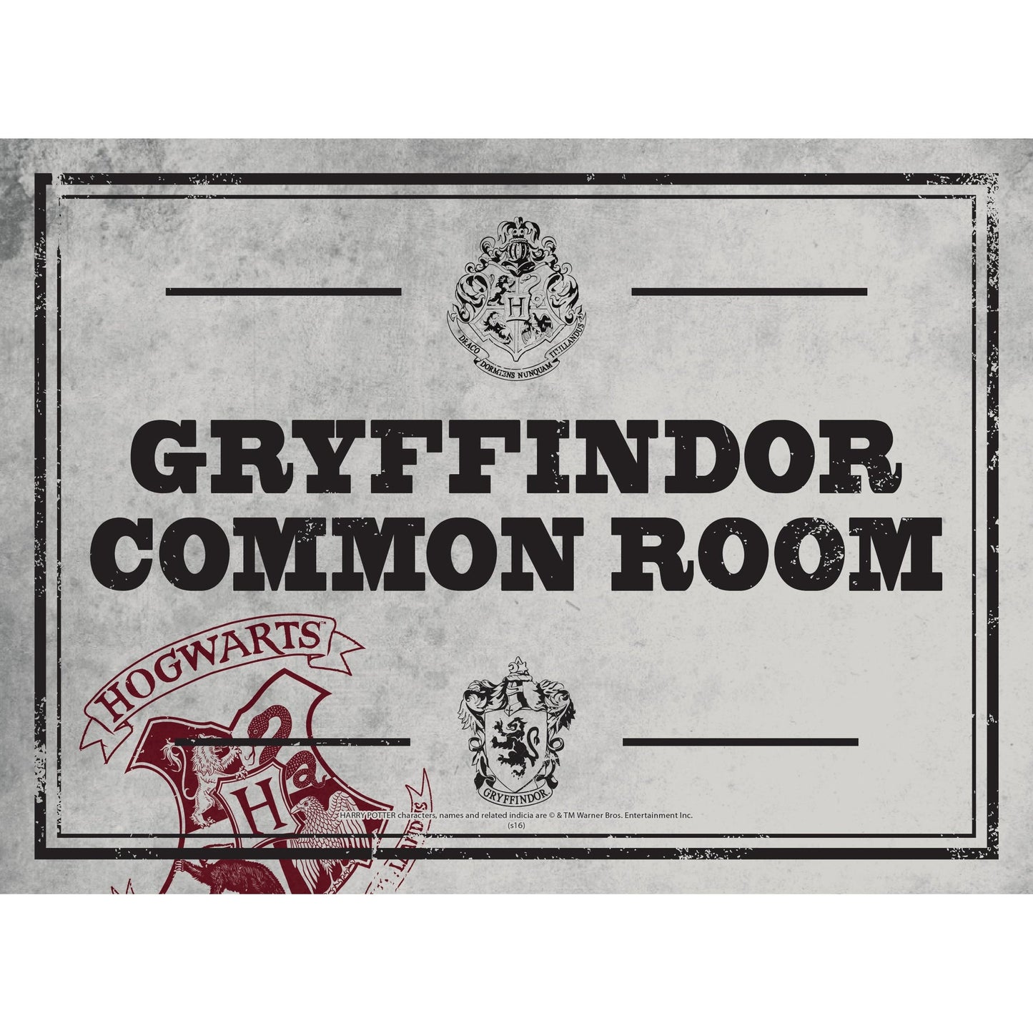 Plaque décorative en métal A5 Harry Potter - Salle commune