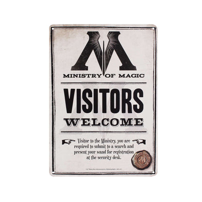 Plaque décorative en métal Harry Potter - Ministère de la Magie