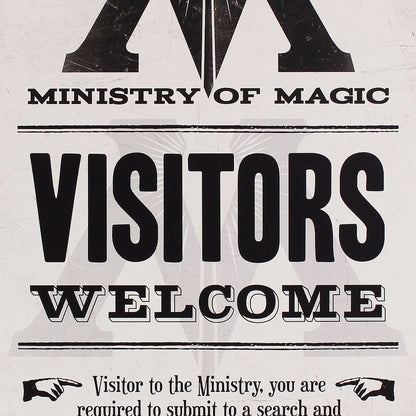 Plaque décorative en métal Harry Potter - Ministère de la Magie