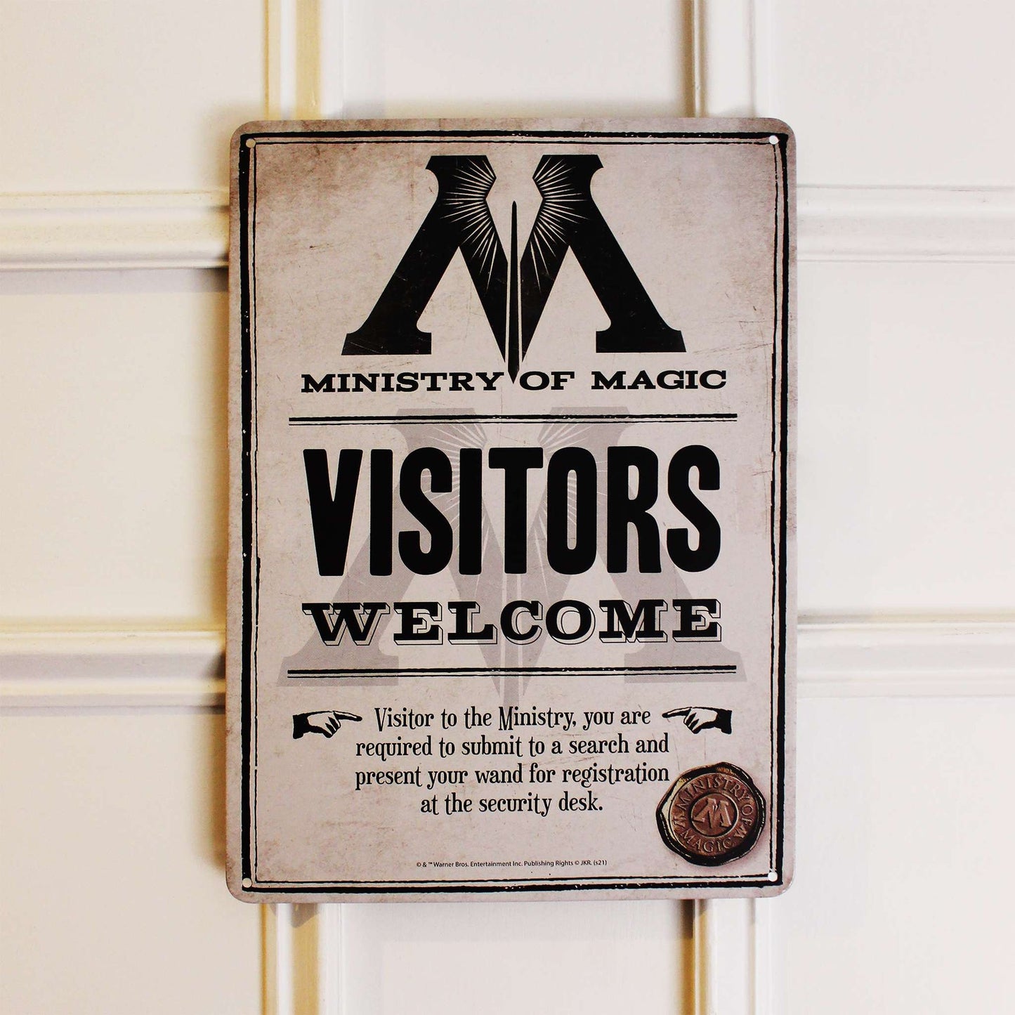Plaque décorative en métal Harry Potter - Ministère de la Magie