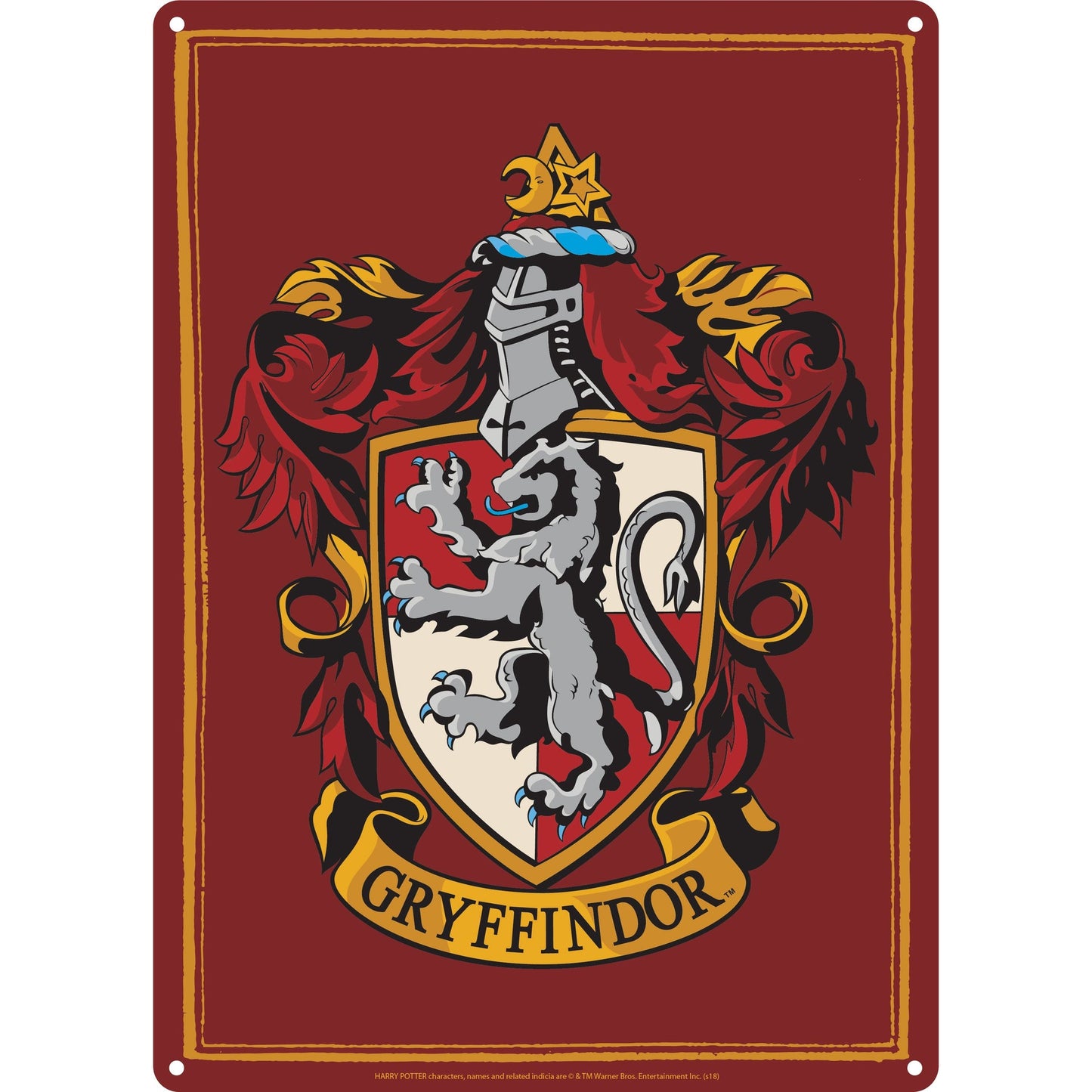 Plaque décorative en métal Harry Potter - A5 Gryffondor