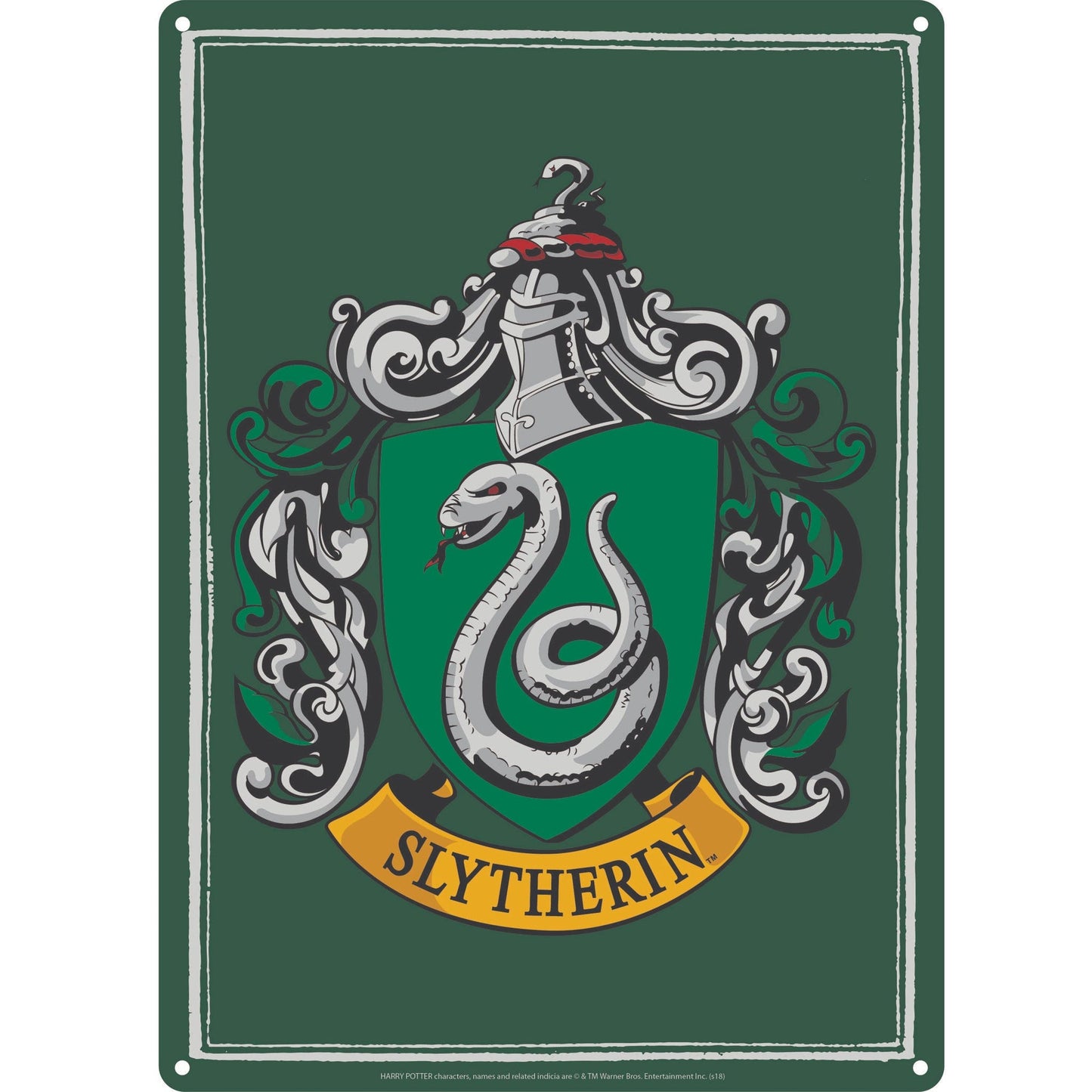 Plaque décorative en métal Harry Potter - A5 Serpentard